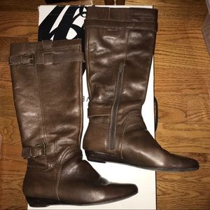 Brown high boots